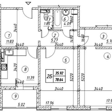 2к квартира 78,46 м вул Ревуцького, 54-а ЖК Ревуцький Харківській ЖК Ревуцький