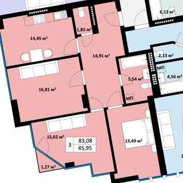 Продаж 3-кімнатної квартири в ЖК “UZH TOWERS” ЖК Uzh Towers