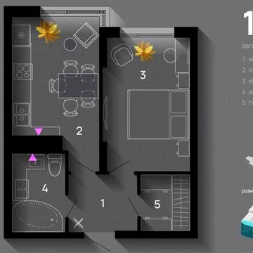 Продається 1-кімнатна квартира площею 39 м² у новобудові ЖК SkyGarden