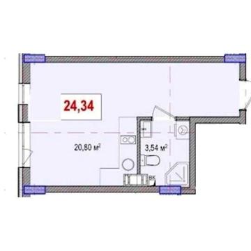 Смарт квартира 24,34 м² Теремки 2 новобудова Знижена Ціна! ЖК LIBERTY PARK