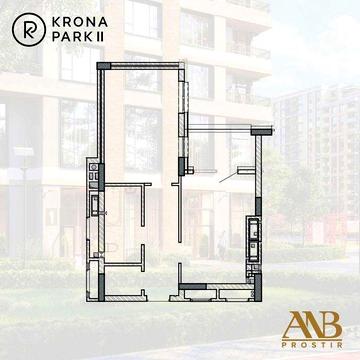 Однокімнатна квартира ЖК Крона Парк 2! Здача 2025 рік! ЖК Krona Park 2
