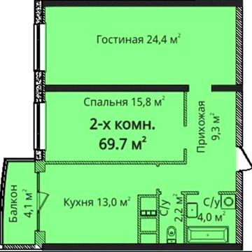 Двухкомнатная в ЖК Четыре сезона. ЖК Чотири  сезони