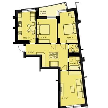 3 кімнатна квартира на ВИПЛАТУ. Ціна від забудовника ЖК Ambe ЖК Amber Park
