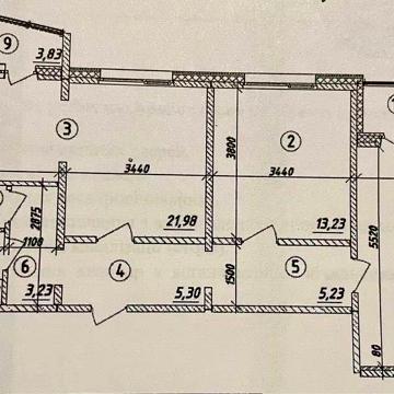 2 кімнатна 80.2 кв.м. Без комісії