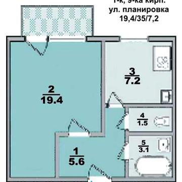 Здається 1-кімнатна квартира на Крошні