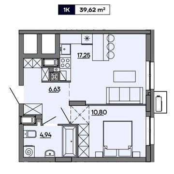 Продаж 1к Квартира Миколайчука вулиця ЖК Затишний квартал MHouse