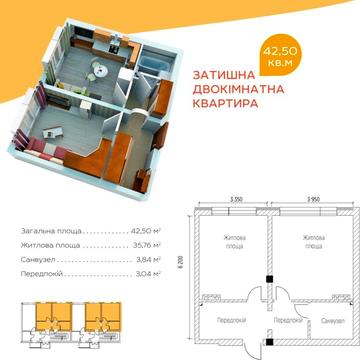 Продаж однокімнатної квартира в будинку клубного типу Биківні. ЖК Сосновий