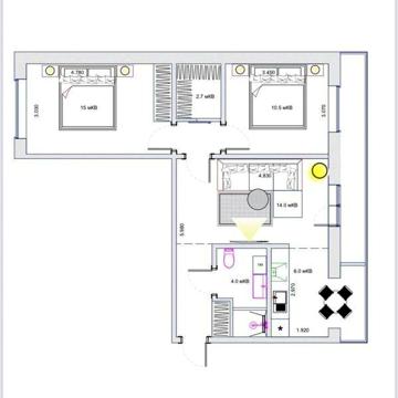 Без %, 3 кімн. 62 м2 – 58400 $, комфортний 3 поверх, газ, під ремонт,