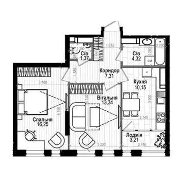 Ідеальна інвестиція | ЖК "Науки 58" | 2-кімнатна, 56 м² | м.Деміївська