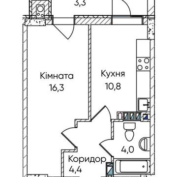1 кімнатна квартира в малоповерховому будинку