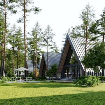 Коттедж в стиле "А-Frame" 110 м2 Green Village