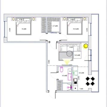 2-кімнатна, кухня-студія, 62м - 58500$. Борщагівка.