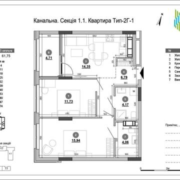 2к квартира 62м² від забудовника Ріел ЖК Sister біля Дніпра 1130 $/м² ЖК Sister