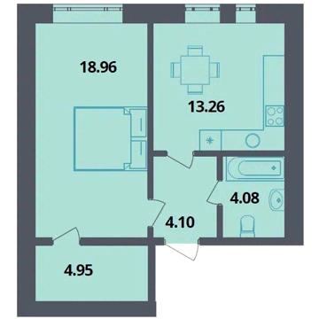 1-кімнатна квартира 45,35 м² | Софіївська Борщагівка | Власник | ЖК Европейка