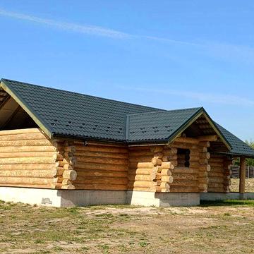 Будинок (баня) з дикого зрубу,93 м2, 71 сот землі,Київ 100км,торг можл