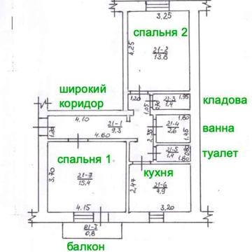Продаж 2х кім. квартира під ремонт з супер плануванням в центрі міста.