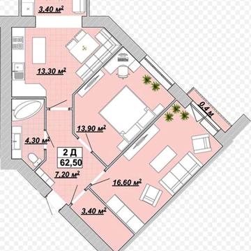 Продаж від власника2кімнатної ЖК «Княгинин»62,5м2 ЖК Княгинин