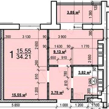 ЖК МИРА 3 продам 1-комн квартиру 34,21м2 в Новострое MV ЖК МИРА 3