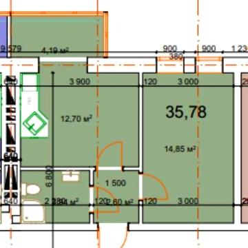1 кім квартира , площа 35.78 м.кв , вул. Малицька(Епіцентр) ЖК Family House