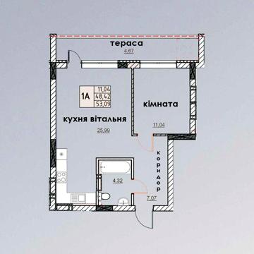 Кухня вітальня більше 20 м² + з терасами ЖК Рівер Порт в Ірпені