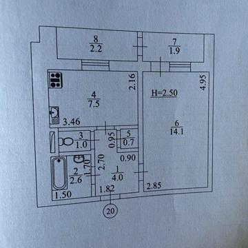1-кімнатна квартира в Музичах, 34 м², 2 поверх, під ремонт