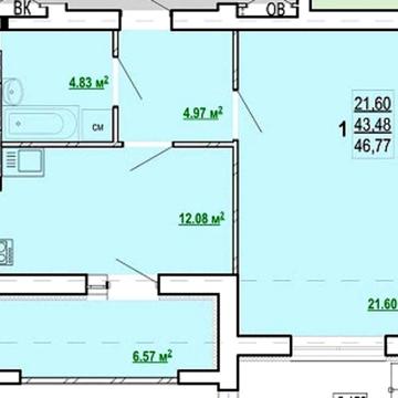 ЖК ПОБЕДЫ 2 1-комн квартира 47м2 в Новострое MV ЖК ПОБЕДЫ 2