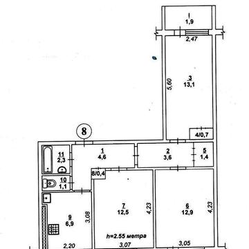 Продаю трехкомнатную квартиру с автономкой на 98 квартале