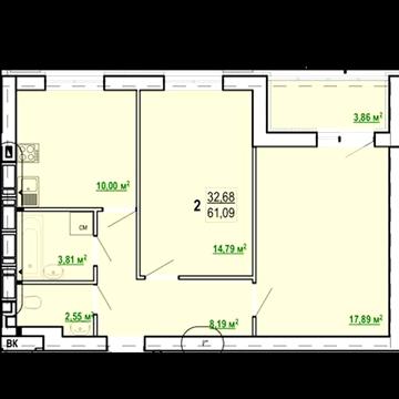 Продам 2 комн квартиру 61м2, 3/9 эт. ЖК ГИДРОПАРК J ЖК Гидропарк
