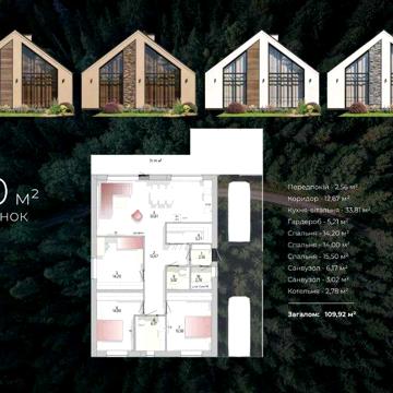 Продаж будинку 110 кв. м в КМ O!Villas с. Зазимя