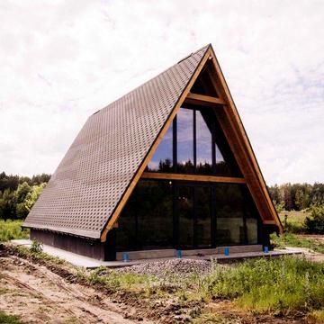 Будівництво капітального будинку шале (а-фрейм), 100 кв.м. під ключ