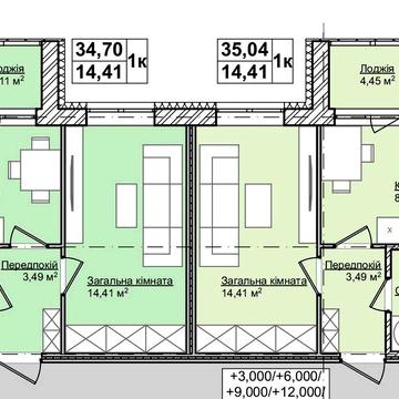 3-х кімнатна квартира 69,74м2 за суперціною ЖК Smart Fort