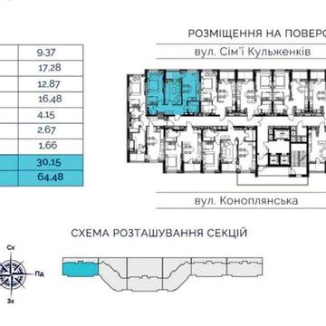 Продаж 2к квартири 64.48м2 ЖК Polaris home&plaza ЖК Polaris Home&amp;Plaza