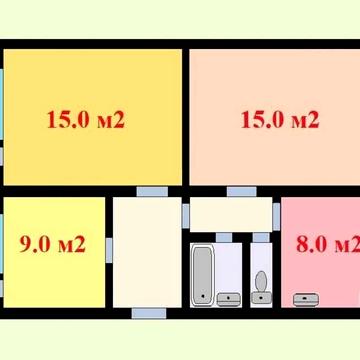Виноградар. Продам роздільну 3-кімнатну квартиру Світлицького, 30/20Б.