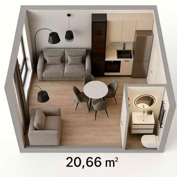 Смарт квартира 20,66 м² Теремки 2 новобудова! АКЦІЯ! ЖК LIBERTY PARK