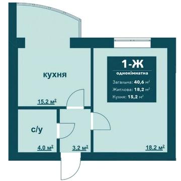 0 комісія 41 м² в Ірпені, другий поверх із 4