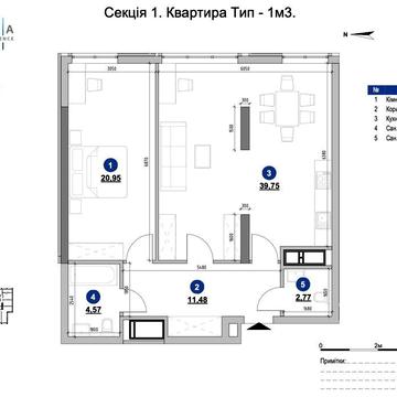 БЕЗ% 1885$ Продаж 79,52м2 Жк Nordica Residence, Новопечерські Липки ЖК Nordica Residence