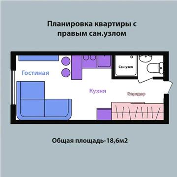 Гостинка 19м2 ЖК Воробьевы горы на Полях-3 Ботанич.сад Клочковская ЖК Воробьевы горы на Полях-3