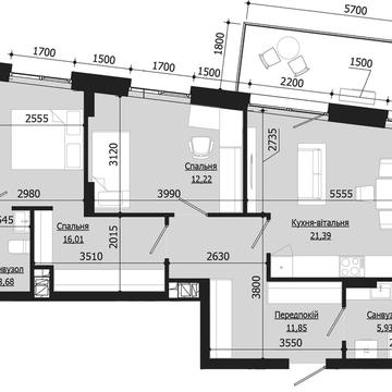 Продаж 2 кім. квартири SOUL PARK вул П. Орлика 74,16 кв.м ЖК SOUL PARK