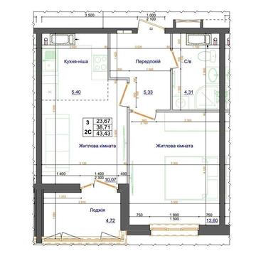 Квартира ЖК Атлант, Доківська 10 к12, Коцюбинське
