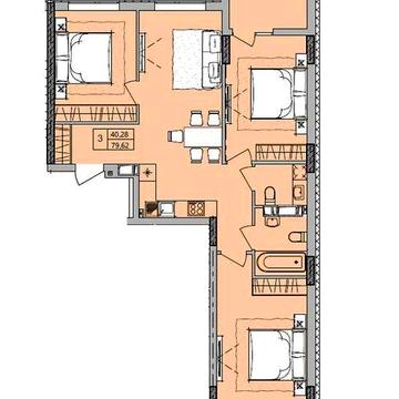 3-х кімнатна квартира з розстрочкою