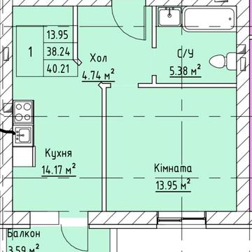 Однокімнатна квартира в ЖК Київський маєток ЖК Київський маєток