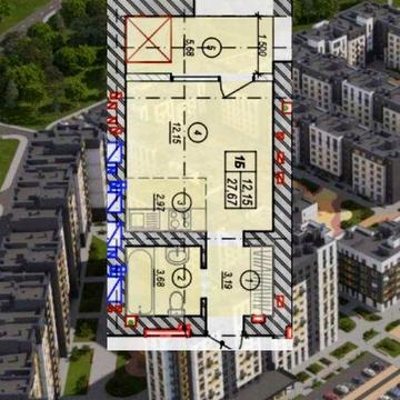 Студія 27,67 м2 з видом на набережну - підходить під єВідновлення! ЖК Молодість LIFE