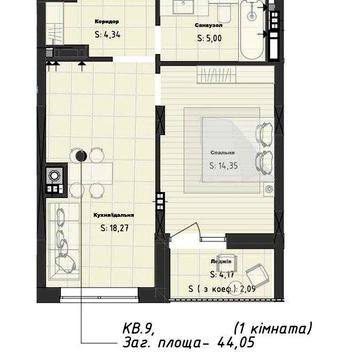 Продаж 1кім.кв,44,05м2_ЖК Кленовий Двір_вул.Брюховицька,35_Без комісії ЖК Кленовий Двір