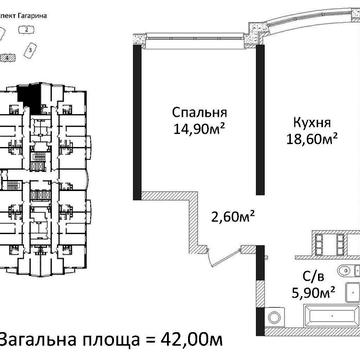 Продам 1-к квартиру с видом на море в ЖК 4 Сезона, РАССРОЧКА (НК) ЖК Четыре Сезона