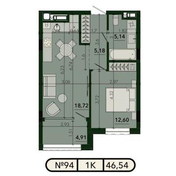 Новобудова 1-кім 46.54 м² вул. Тролейбусна Договір МОН ЖК SVOї City