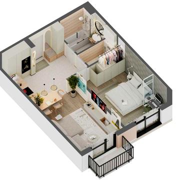 Продаж 1-к квартири Кільцева дорога Львова, с. Басівка, площа: 42.2 м² ЖК Парксайд