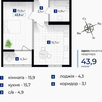 Продаж 1к Квартира Хоткевича Гната вулиця ЖК Senat
