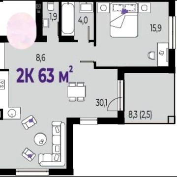 Продам 2- кімнатну квартиру в новобудові ЖК WAWEL
