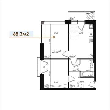 Видова 2К квартира 68.3м² від "Еталон" бул. Шевченка, 22 ЖК Мережа клубних будинків &quot;Еталон&quot;