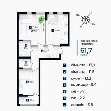 2-кім, 3 пов, Двостороння. Здана в експлуатацію!